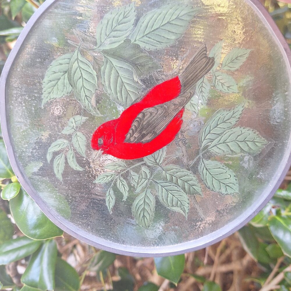 Red Bird Suncatcher Stocking Stuffers Bird Lover Gifts Glass Metal Wall Decor - Picture 16 of 16